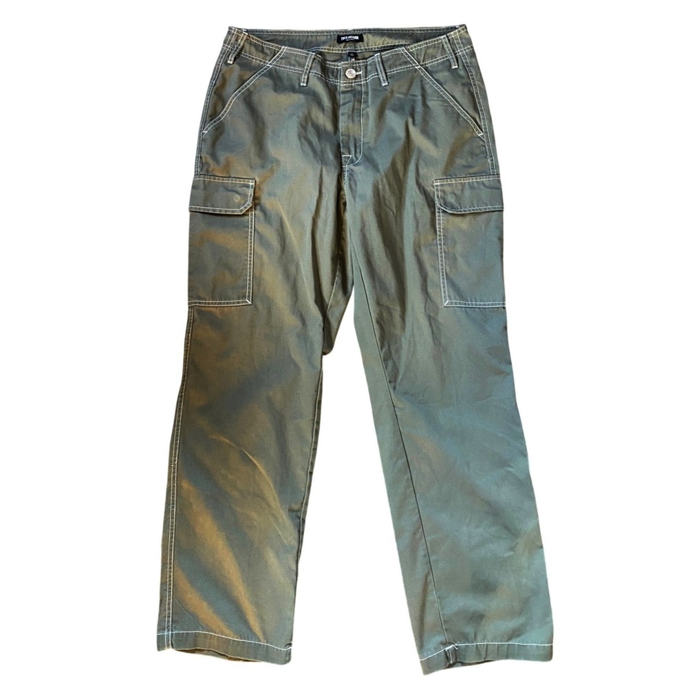 True Religion Ripstop Cargo Pants Green 34‎ Baggy Indie Skater Grunge Y2K Retro